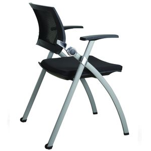 Silla Fija Para Capacitación Decorplas Vigo con Brazos Fijos Color Negro