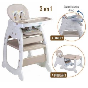 Silla de Comer Voyage Gato 3 en 1 Beige