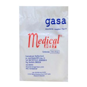 Gasa Aséptica Medical 5x10cm Sobre 1 un