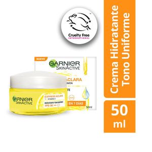 Crema Hidratante Fps 30 Tono Uniforme Express Aclara Garnier Skin Active X 50 Ml