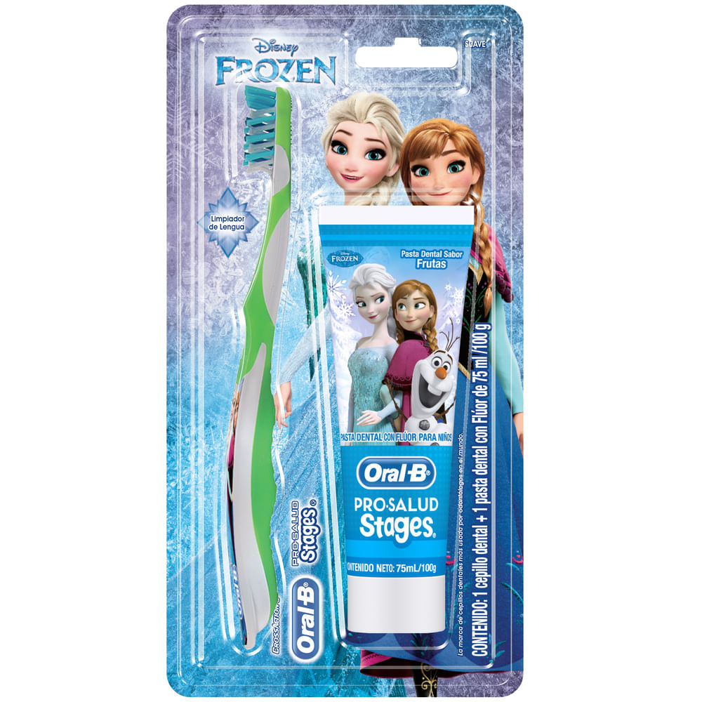 Pasta Dental ORAL-B Stages Frozen Tubo 75ml Cepillo Suave Real