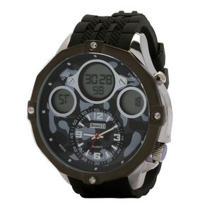 Reloj Boselli B120 Acuatico Doble Hora Color Negro