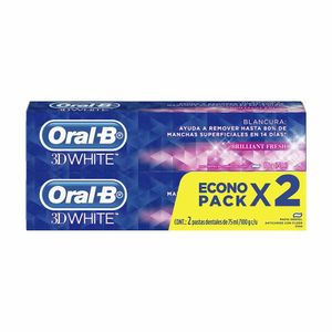 Pasta Dental ORAL-B 3D White Brilliant Fresh Tubo 75ml Paquete 2un