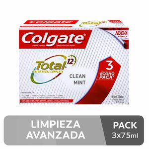 Pasta Dental COLGATE Total 12 Tubo 75ml Paquete 3un