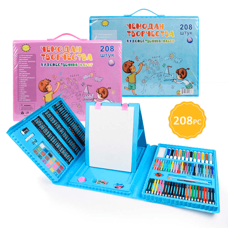 Mega Set de Arte Didáctico para Niños 208piezas Colores etc OEM