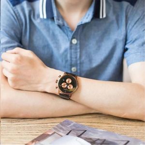 Reloj Calvin Klein City K2G17TC1 Suizo Para Hombre Cronómetro Correa de Cuero Negro Bronce