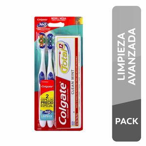 Pasta Dental COLGATE Total 12 Clean Mint + 2 Cepillos COLGATE 360
