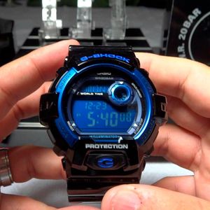 Reloj Casio G-Shock G8900A-1 Para Hombre Digital Acuático Luz Automática Negro Azul