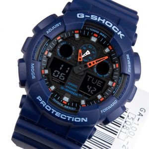 Reloj Casio G-Shock GA100L-2A Para Hombre Digital Analógico Luz Automática Acuático Azul Naranja
