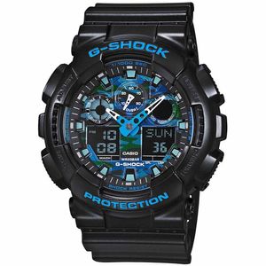 Reloj Casio G-Shock GA100CB-1A Para Hombre Digital Analógico Luz Automática Negro Azul Camuflado