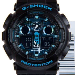 Reloj Casio G-Shock GA100CB-1A Para Hombre Digital Analógico Luz Automática Negro Azul Camuflado
