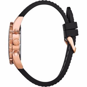 Reloj Bulova 98A192 Para Hombre Cronómetro Correa de Silicona Negro Oro Rosado