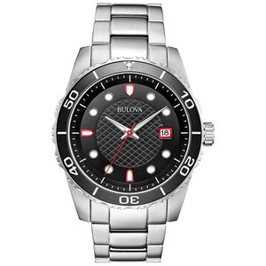 Reloj Bulova 98A195 Para Hombre Fecha Acero Inoxidable Plateado Negro
