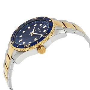 Reloj Bulova 98A200 Para Hombre Fecha Acero Inoxidable Plateado Dorado Azul