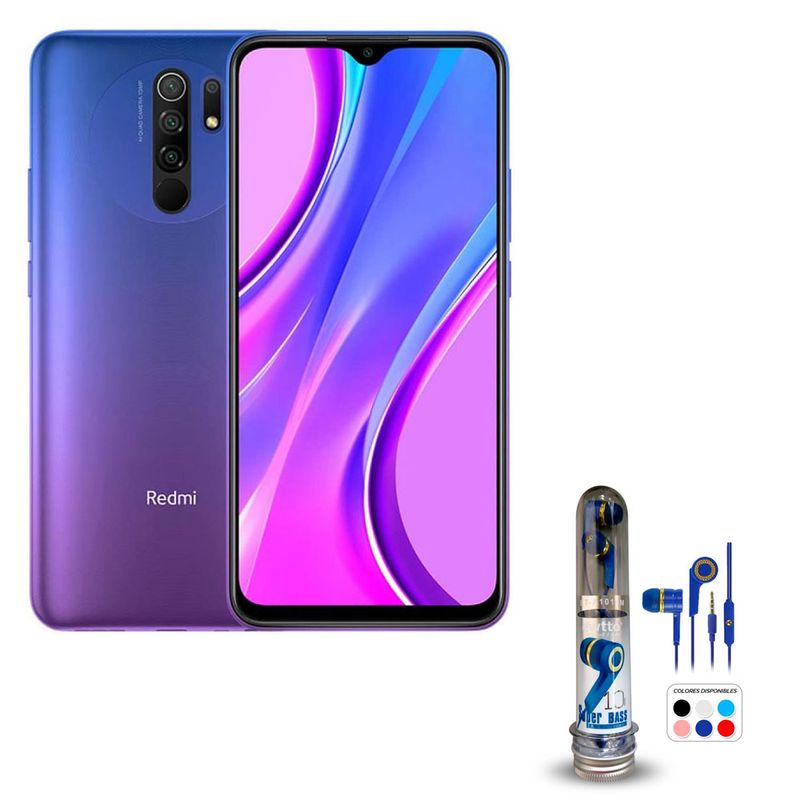 Celular-Xiaomi-Redmi-9-4GB-64GB-Violeta---Audifonos-de-Regalo