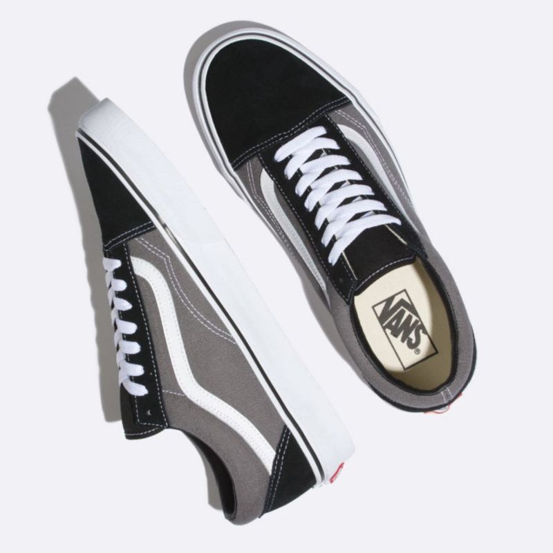 Zapatillas Vans Urbanas Mujer Old Skool Gris negro Real Plaza