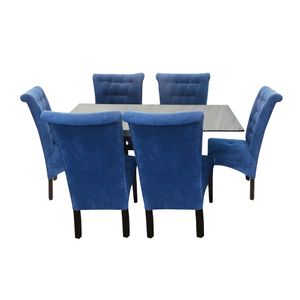 Juego de Comedor Rumania 6 Sillas Azulino