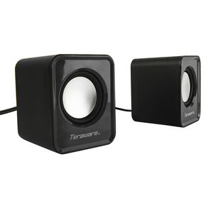 Parlantes para pc Teraware, conexión usb 2.0 y 3.5 mm, 3W x2, 7.8cm x 6.1cm, negro