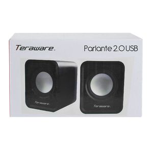 Parlantes para pc Teraware, conexión usb 2.0 y 3.5 mm, 3W x2, 7.8cm x 6.1cm, negro