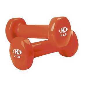 Par de Mancuernas de Vinil K6 7 Lb Anaranjado