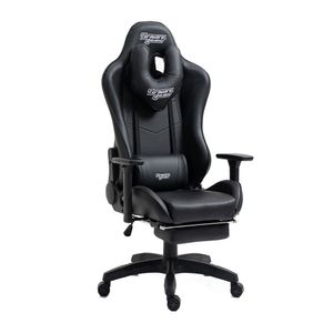 Silla gamer Teraware gas clase 2, tapiz cuero pu, máx. 120 kg, inclinación 180°, negro
