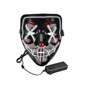 Mascara de Halloween La Purga con Luces LED - Blanco