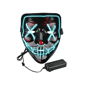 Mascara de Halloween La Purga con Luces LED - Celeste