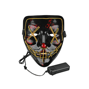 Mascara de Halloween La Purga con Luces LED - Amarillo