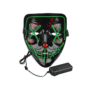 Mascara de Halloween La Purga con Luces LED - Verde