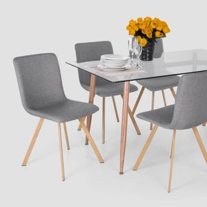 Juego de Comedor Nordico 6 Sillas Gris