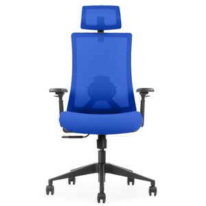 Silla Giratoria Ergonómica Decorplas Atenas Dark Blue con Brazos 3D