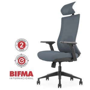 Silla Giratoria Ergonómica Decorplas Atenas Dark Grey con Brazos 3D