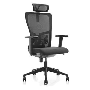 Silla Giratoria Ergonómica Decorplas Seul Bk Black con Brazos Regulables Color Negro
