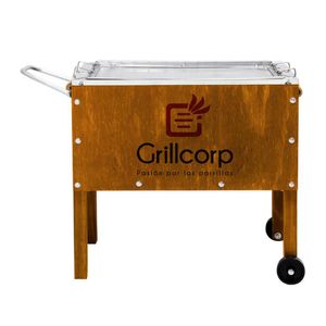 Caja China Junior Premium + Parrilla con Sistema de levante Niquel/Inox 60x40x50cm
