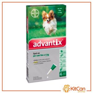 Antiparasitariopara perros Advantix ‐ 1 Pipeta De 0.4 Ml (Verde) Hasta 4kg