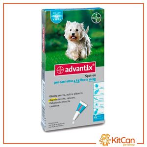 Antiparasitario para perros Advantix ‐ 1 Pipeta De 1.0 Ml (Celeste) 4 A 10 Kg