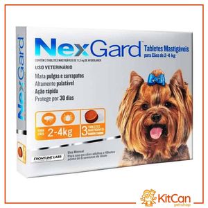 Antiparasitario para perros Nexgard 0.5gr De 2 A 4 Kg (X3 Tableta En Caja)