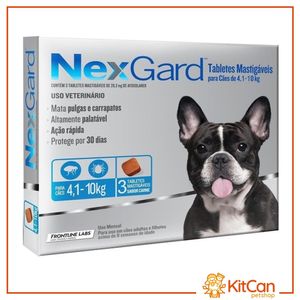 Antiparasitario para perros Nexgard 1.25gr De 4.1 A 10 Kg (X3 Tableta En Caja)