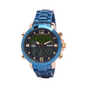 Reloj Boselli B516 Acuático Doble Hora Color Azul