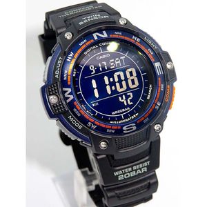 Reloj Casio Twin Sensor SGW100-2B para Hombre Brújula Termometro Cronometro Luz de Fondo Negro