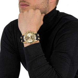 Reloj Invicta Pro Diver 17884 Para Hombre Fecha Cronómetro Correa de Silicona Negro Dorado
