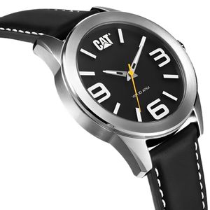 Reloj CAT Caterpillar YT YT14132132 Para Hombre Acero Inoxidable Correa de Cuero Negro