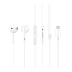 Audífono in ear con micrófono Huawei CM33 diseño ergonómico, conector tipo C, control de música y llamadas, blanco