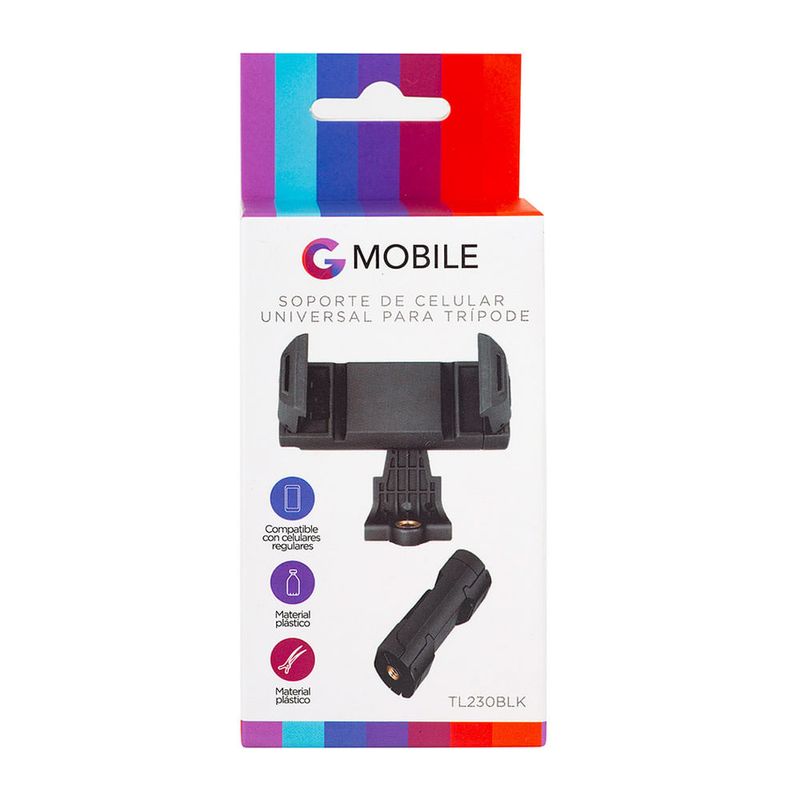 Soporte de celular para trípode G Mobile universal, negro