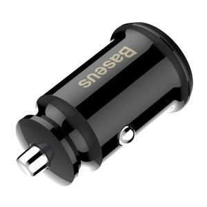 Cargador de auto Baseus Grain dual, 2 puertos usb, 3.1A, luz indicadora, negro
