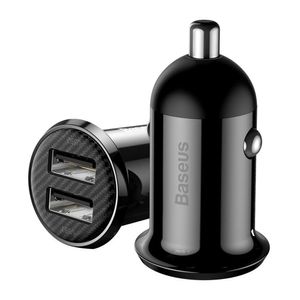 Cargador de auto Baseus Pro dual, 2 puertos usb, 28W, carga rápida, negro