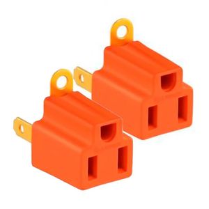 Adaptador de corriente Teraware pack x 2, universal con tierra a plano, naranja