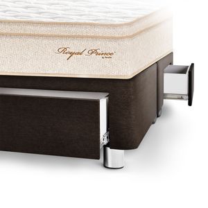 Dormitorio 4 Cajones PARAISO Royal Prince Chocolate King + 2 Almohadas Viscoelásticas + Protector