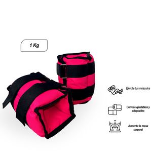 Pesas Tobilleras Deportivas Rosadas 1 Kg