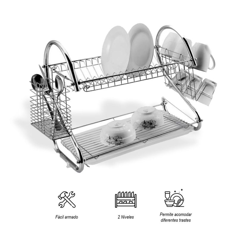 LSXD Escurridor de Trastes,Escurridor de Platos 2 Niveles con